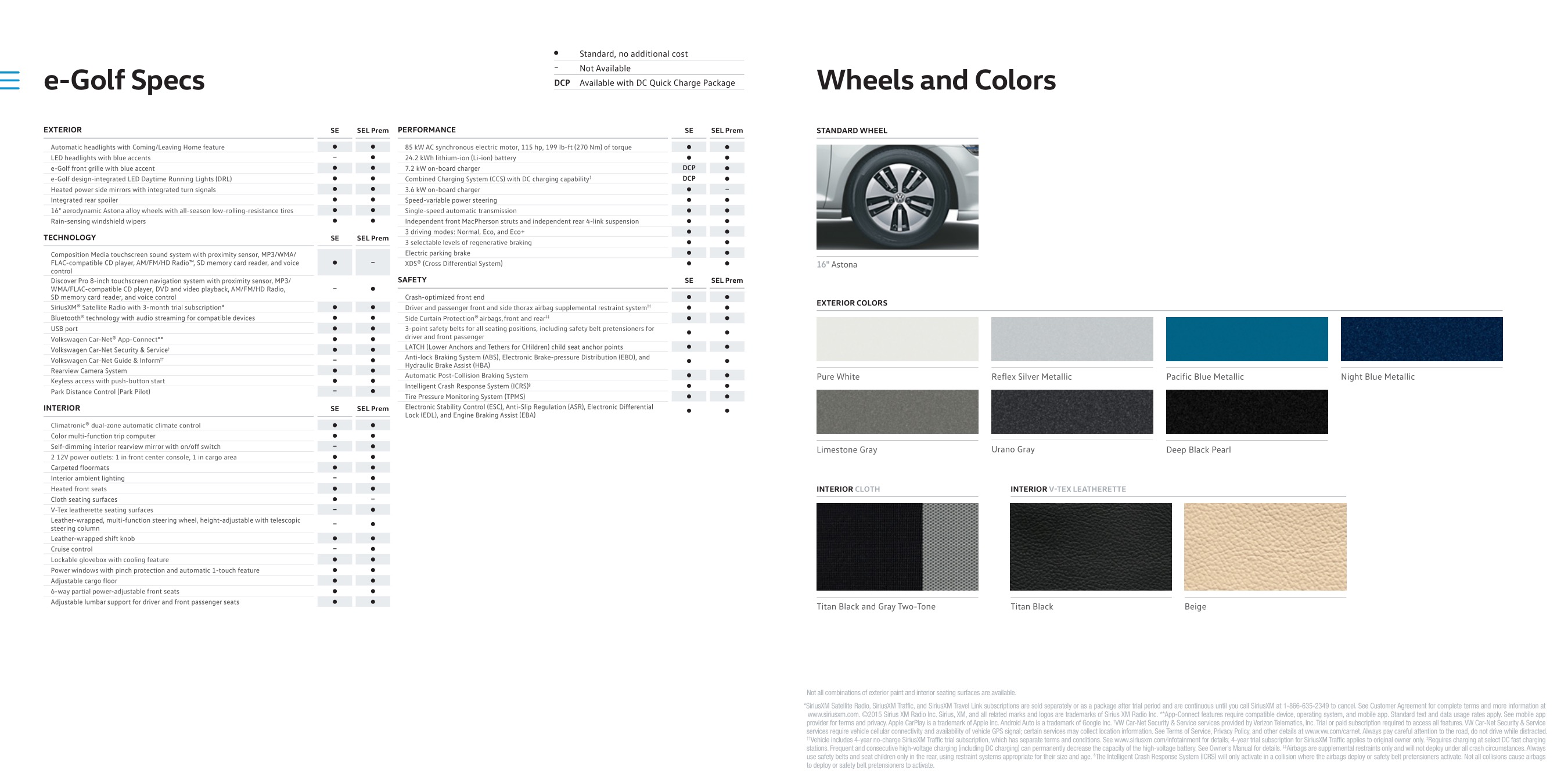 2016 VW Golf e Brochure Page 9